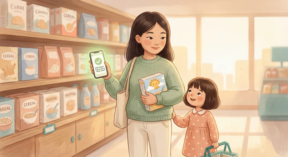 Happy family shopping with confidence